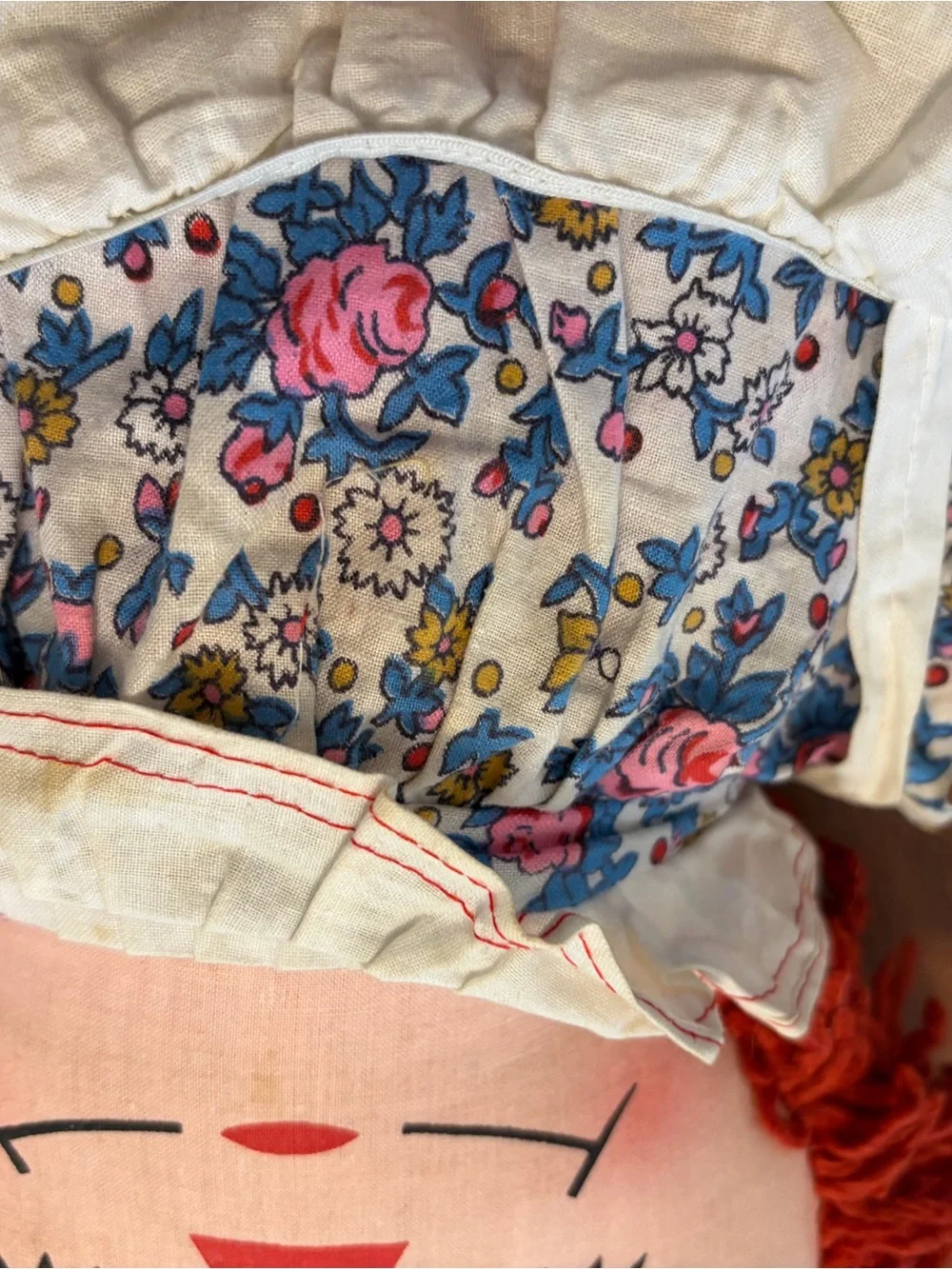Raggedy Ann 32 inches with RARE pocket square 1960´s knickerbocker doll